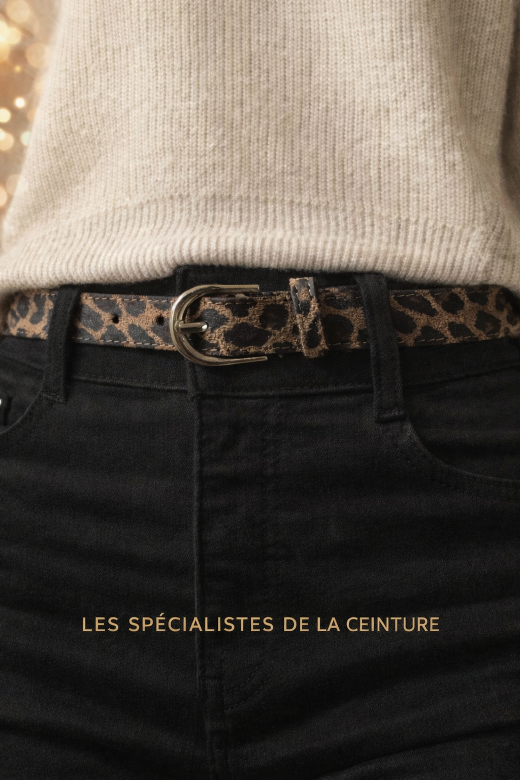 Ceinture femme en daim léopard – 2,5 cm